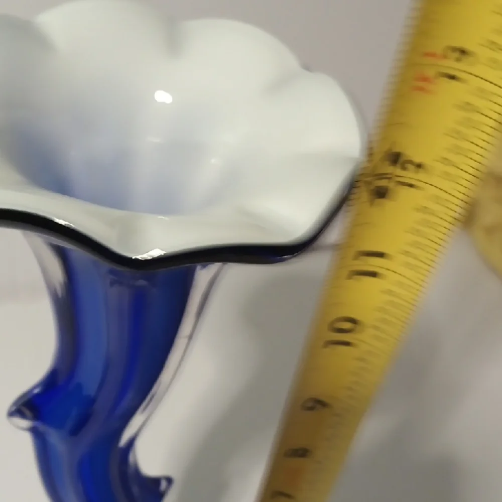 Murano Blue and White Accent Vase